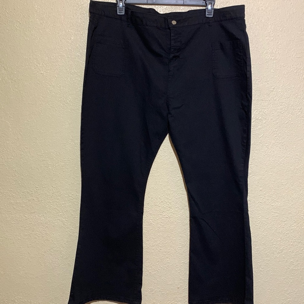 Jeans Pants Black Stretchy 3XL Button Fly -Flared Bottom